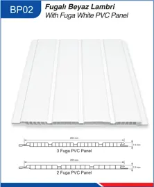 BP02 أبيض لوح السقف PVC مع FUGA