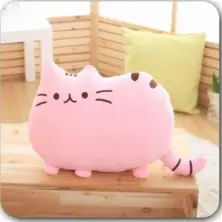 Almofada gordinha de gato rosa