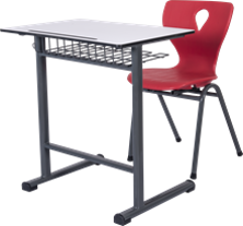 Compact Laminante and Monoblock Chair High Quality School Desk Set