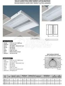 Recessed Mounted Louvre Petekli Direct Indirect (Clip in) Luminaries