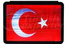 Güneş Enerjili İnce Özel Yüzey Aydınlatmalı Türk Bayrağı Levha