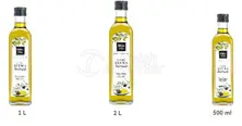 Bouteille en verre d'huile d'olive extra vierge