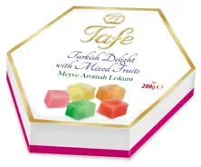 Tafe Turkish Delight Mixed Fruits Gift Carton Box 200g - 510 code (Lokum)