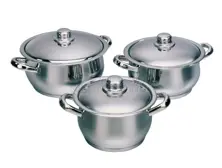 Stainless steel cassarole sets(metal lid and glass lid)