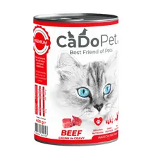 CaDoPet Nourriture humide pour chat 400 g au bœuf