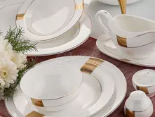 80 Pieces Rounded Dinner Set - 2796 Verona Gold
