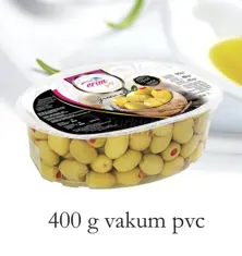 green olive 400gr vacuum pvc