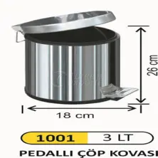 3 LT STAINLESS STEEL PEDAL BIN