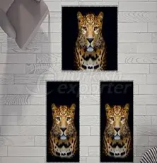 3D Dijital Kadife Paspas Seti -Leopard