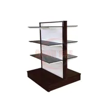 Wood Unit Double Glass Shelf