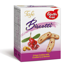 Tafe Biscotti Crujientes Galletas con Arándanos y Almendras - Sin Gluten 60g - Código 372