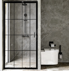 Shower Cabins with One Fixed and One Folding Glass