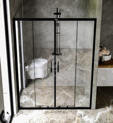 Shower Cabins with Two Fixed and Two Folding Glass