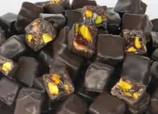 Delícia Turca Coberta De Chocolate Com Pistache