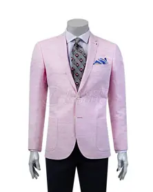 Slim Fit Pattern Pink Jacket Fabric