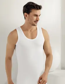 Sahinler Wide Strap Combed Cotton Tank Top ME002