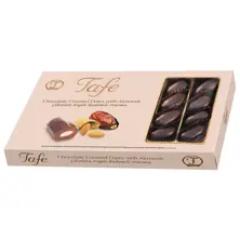 Dattes enrobées de chocolat Tafe avec boîte en carton cadeau aux amandes 225 g - 841code