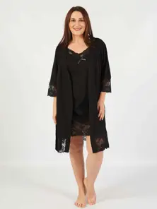 Vienetta Plus Size Nightgown Dressing Gown Sets