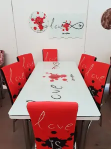 LOVE DINING TABLE WITH 6 CHAIRS