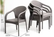 STACKABLE POLY-RATTAN ARMCHAIR