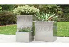SQUARE STAINLESS FLOVERPOTS SET