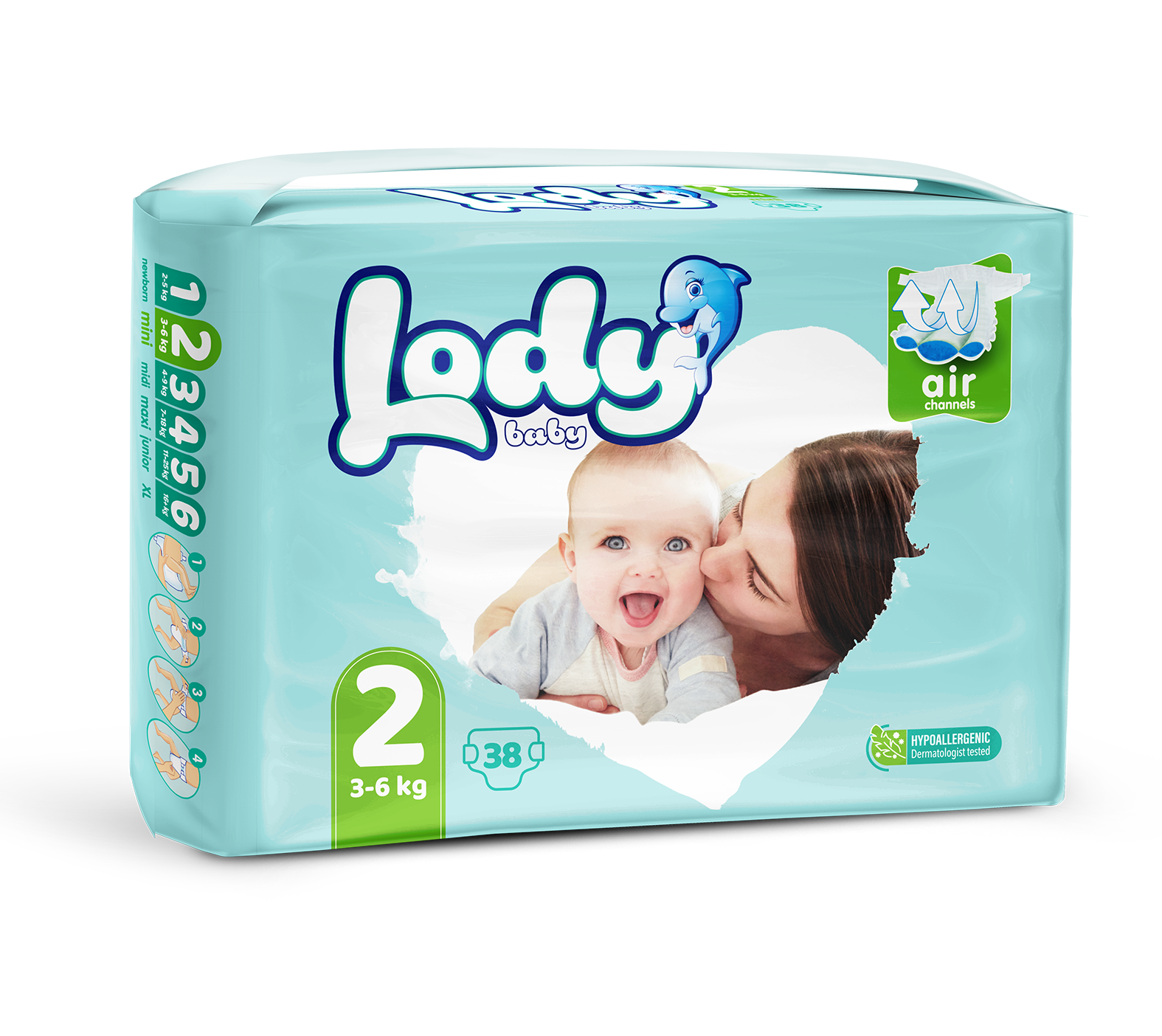 LODY AIR MINI (3-6 Kg.) 38 X 5 ECO PACK