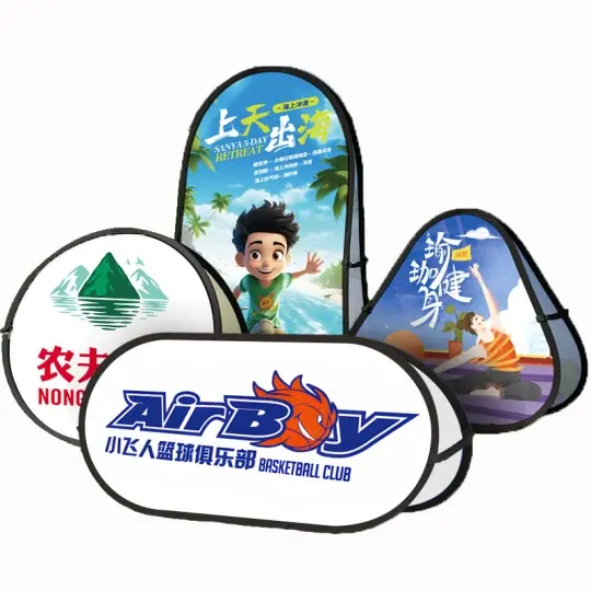 Outdoor Pop up A-Frame Banner Double Sided Portable Fabric Signs