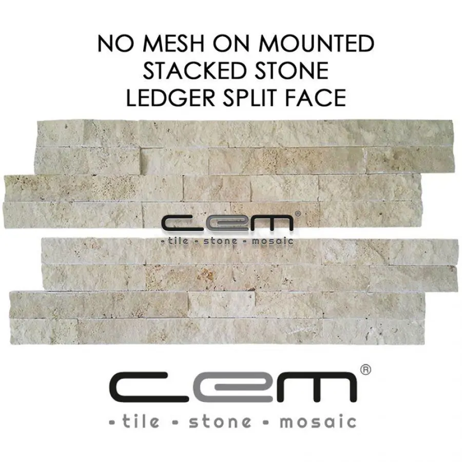Ivory Travertine Ledger Panel Split