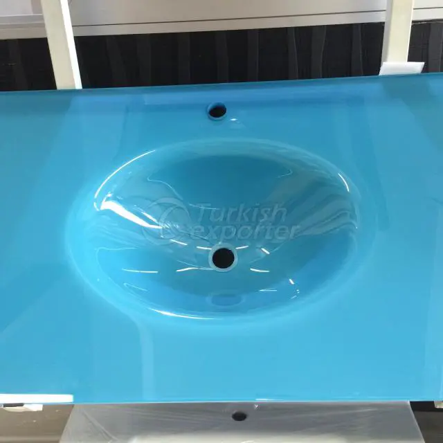 turkuaz renk cam tezgah modelleri