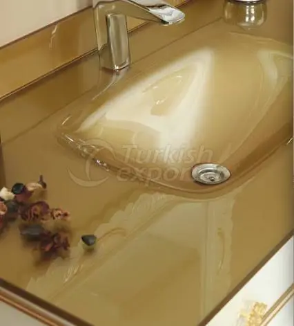 altın renk cam lavabolar