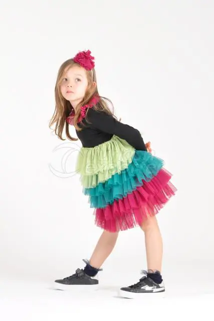 Rainbow Tutu Dress Black