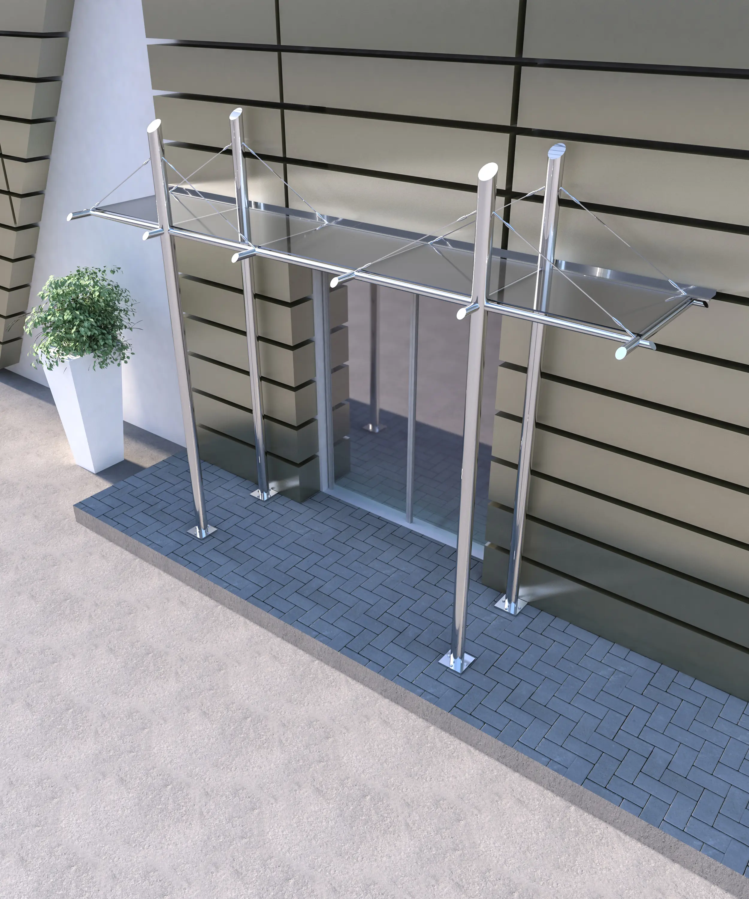 Stainless Steel Glass Canopy
