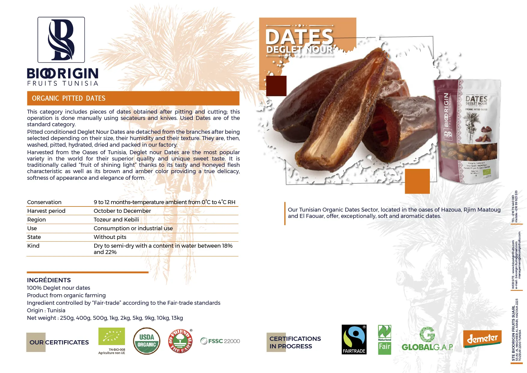 ORGANIC PITTED DATES DEGLET NOOR