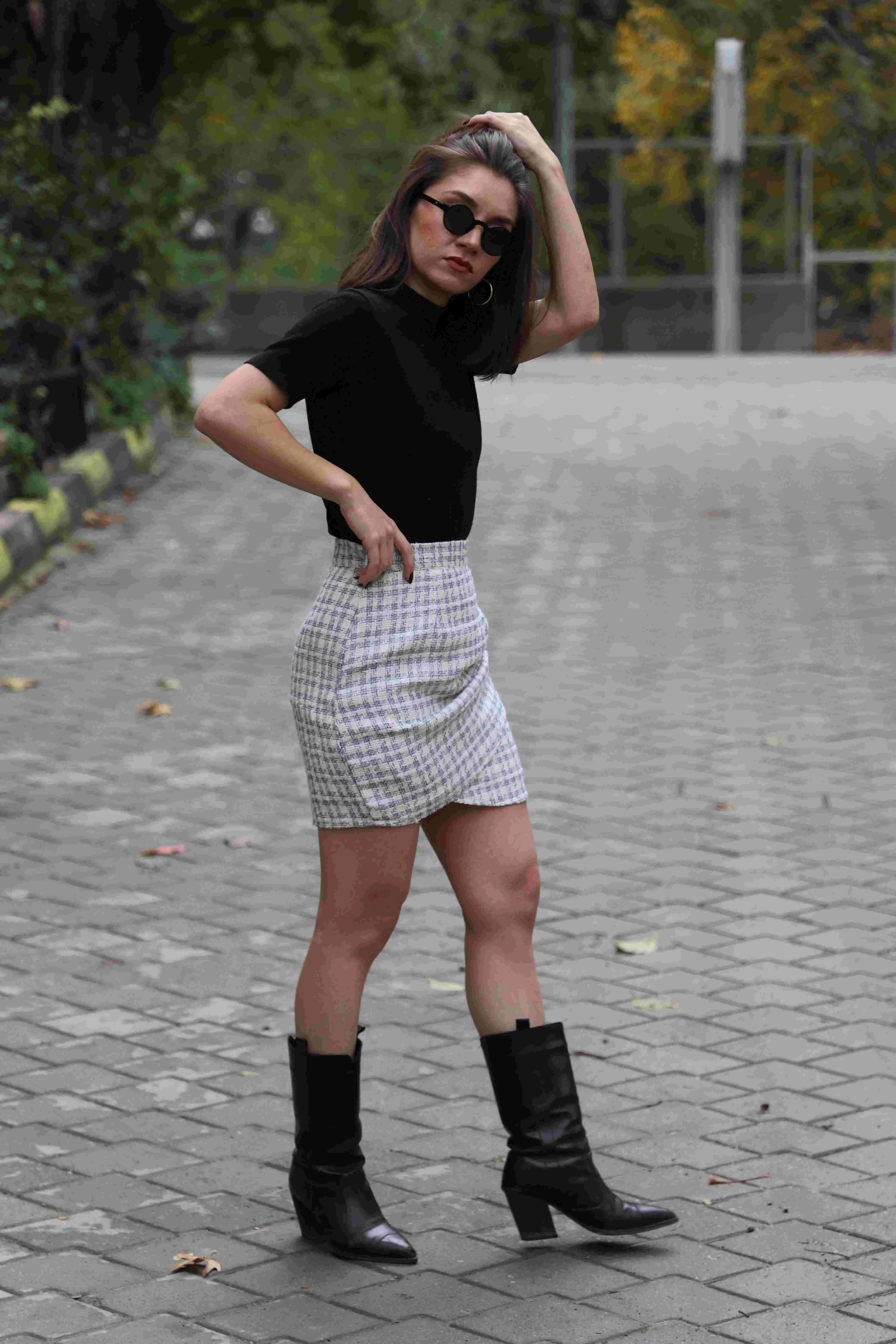 Draped Mini Skirt