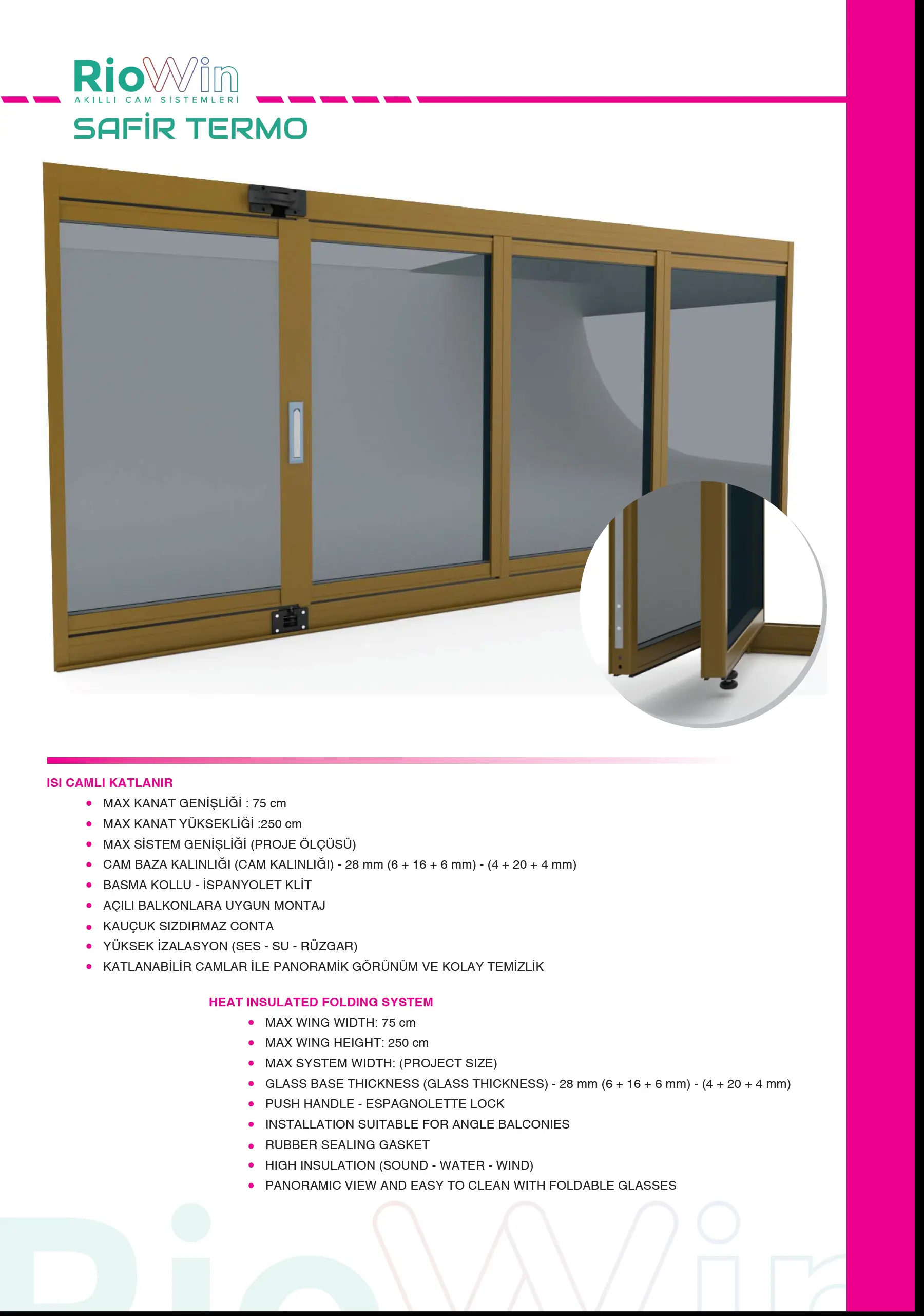 HEAT INSULATED FOLDING WINDOW SYSTEM