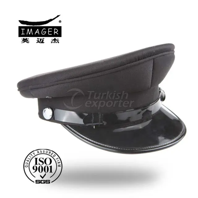 Notary Peaked Cap With Black Strap