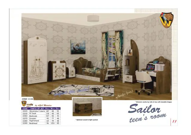 Woody modular SAILOR Teens 'Room