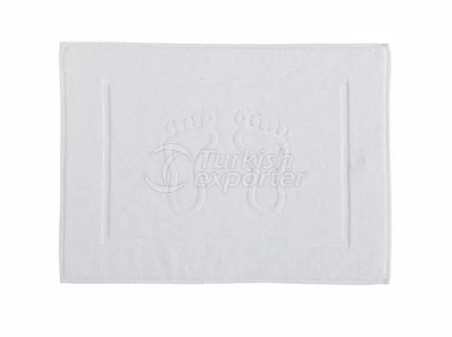 White Jacquard Hotel Bathmat