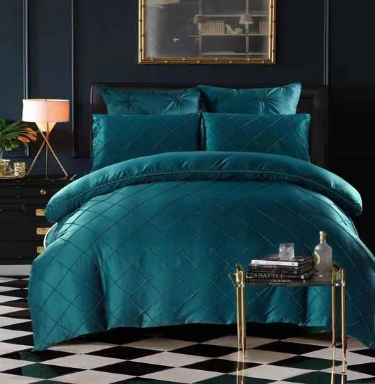 l 8 Pieces  Luxury Bridal Diamond Bed Set Quilt cover set Double bed set King Size