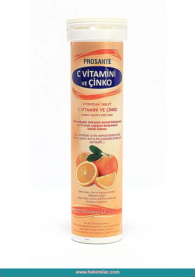 Prosante Vitamina C y Zinc Tableta Efervescente
