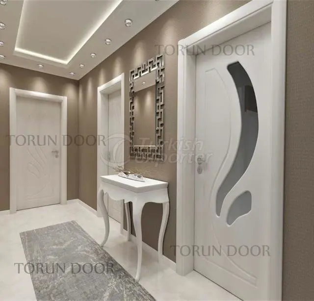 wooden interior mdf pvc room door
