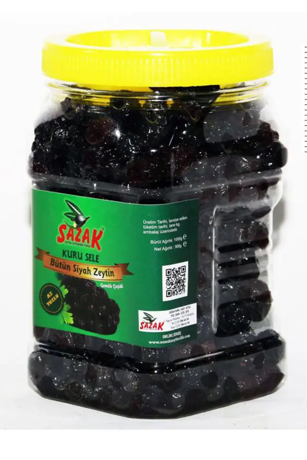 Aceituna negra baja en sal, tipo salina seca