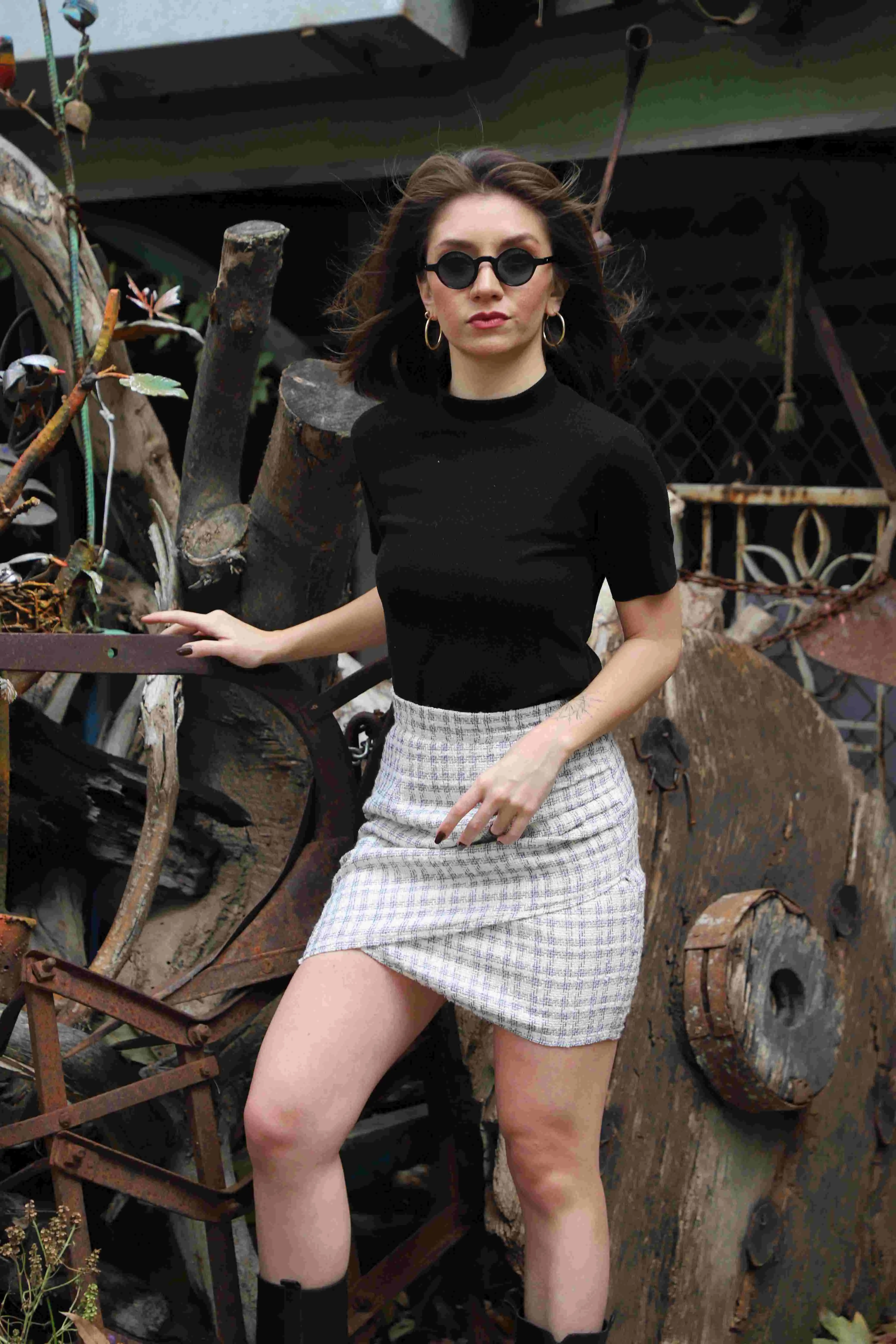 Draped Mini Skirt