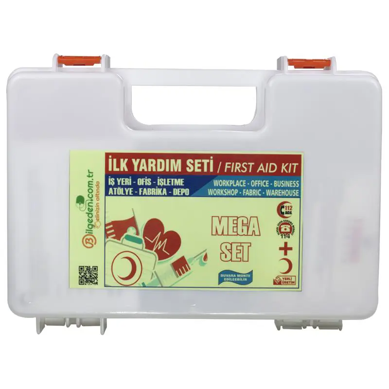 First Aid Kit Wall Mountable Plastic Bag Firstaid Rich Content White Box