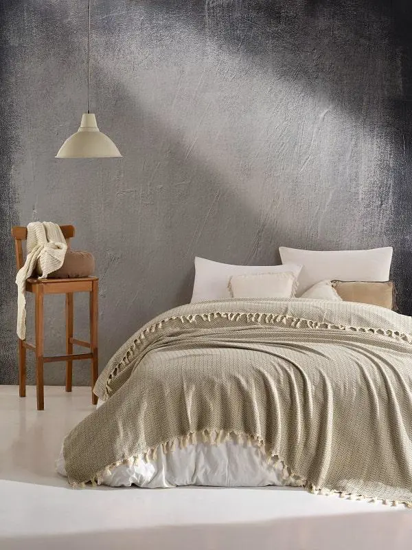 Dokuma Pamuk Pike Yatak Örtüsü Çok Amaçlı Örtü