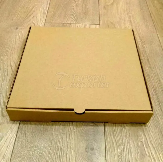 Caixa de pizza marrom clara