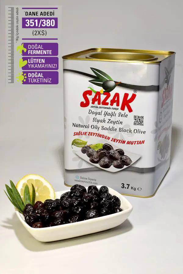 Siyah Zeytin Yağlı Sele 3,7 kg 351-380