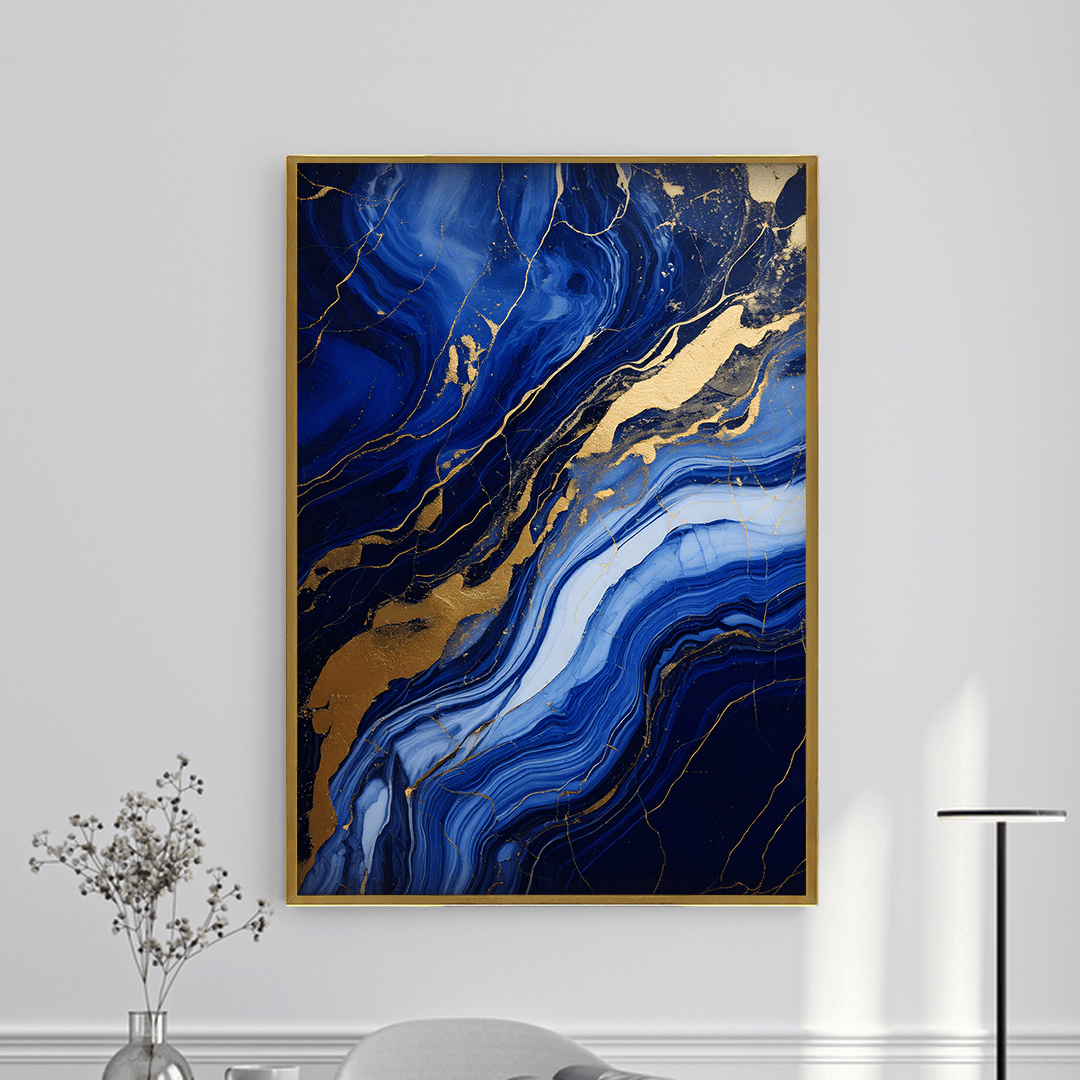 Peinture sur verre avec cadre en métal