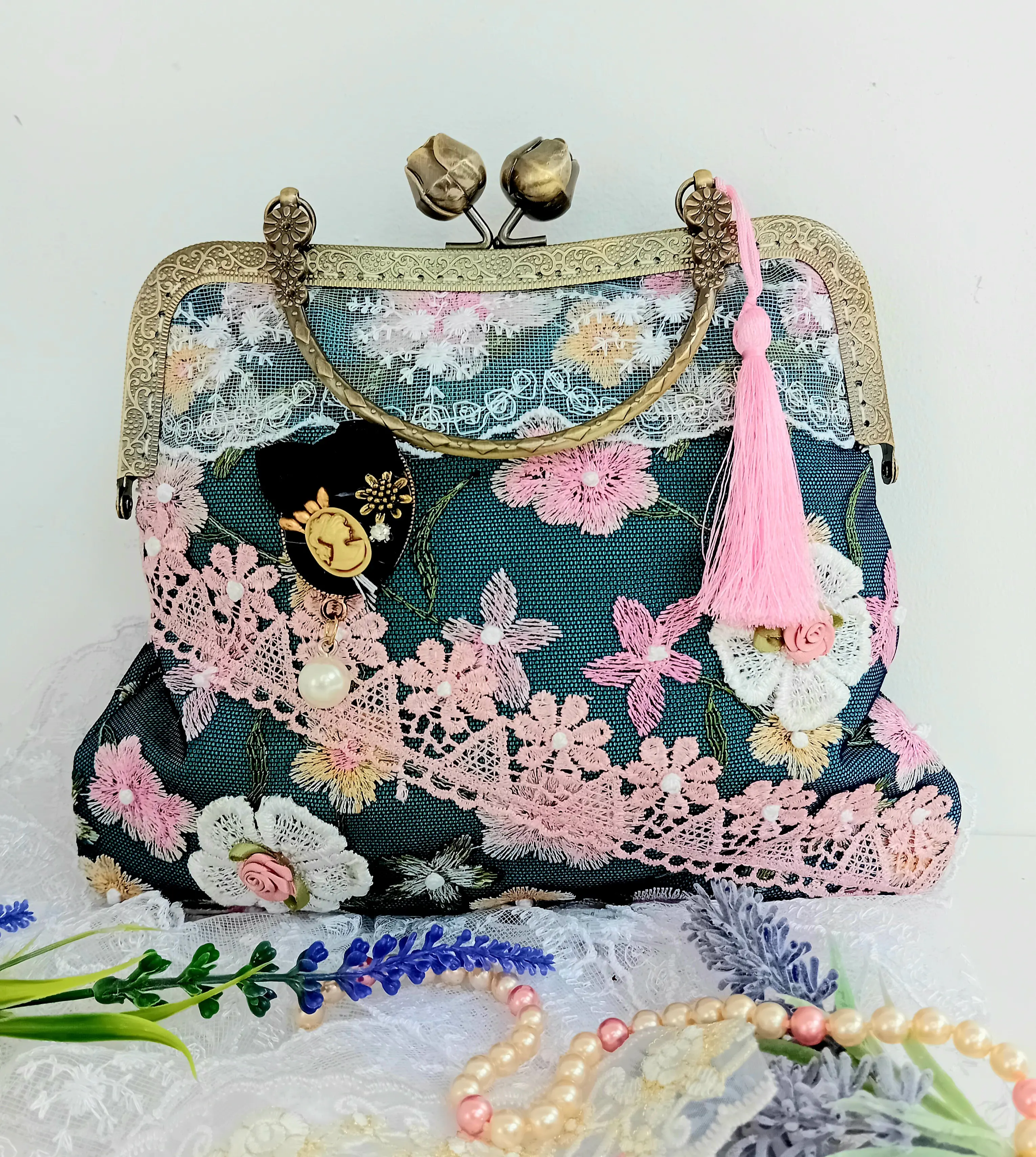 French Lace Clutch Bag