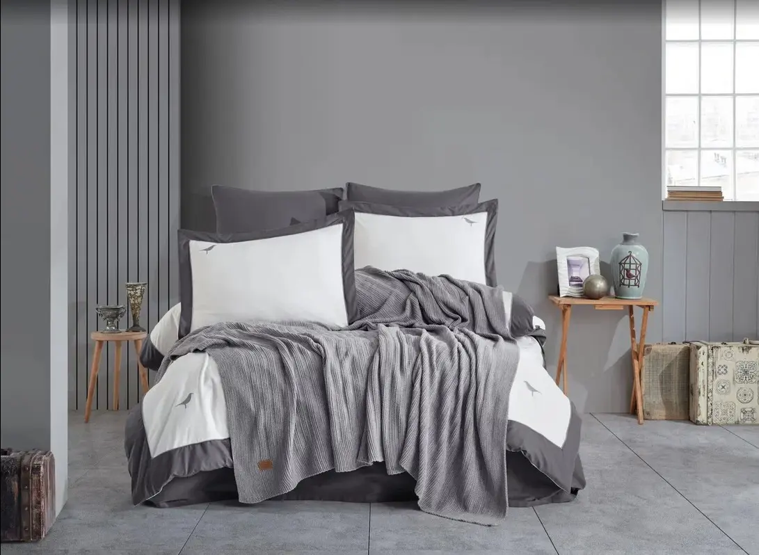 CONJUNTO BELLA HOME FANTÁSTICO COM COBERTOR DE MALHA